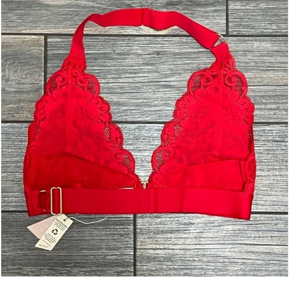 NWT We Are HAH X Free People Groupie Bralette XS & S Small Siren Red Halter Bra - Picture 6 of 11